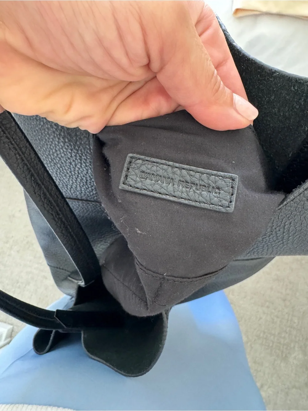 Banana Republic Black Leather Tote